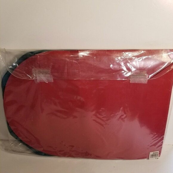 Vintage 90s Christmas Holiday Placemats Napkins Rings Tableware Quilted Set 16 - Picture 5 of 5